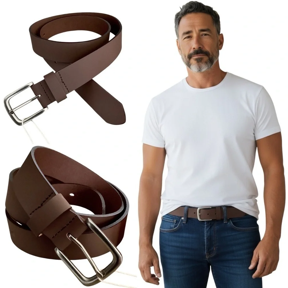 Men's Brown Leather Belt Vatan Handmade New with Tags in Box Size 40 Nice Gift